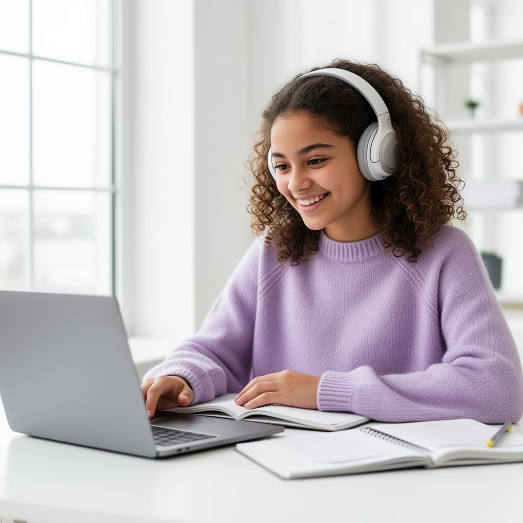 Student learning online with Smarty Pants